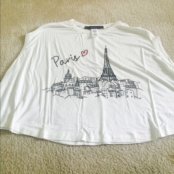 Eiffel tower paris relaxed crop top white - Picture 6 of 8